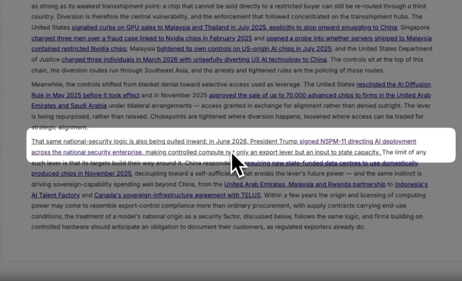 The same dashboard in review mode, with the page dimmed except for one
           paragraph containing an underlined proposed insertion